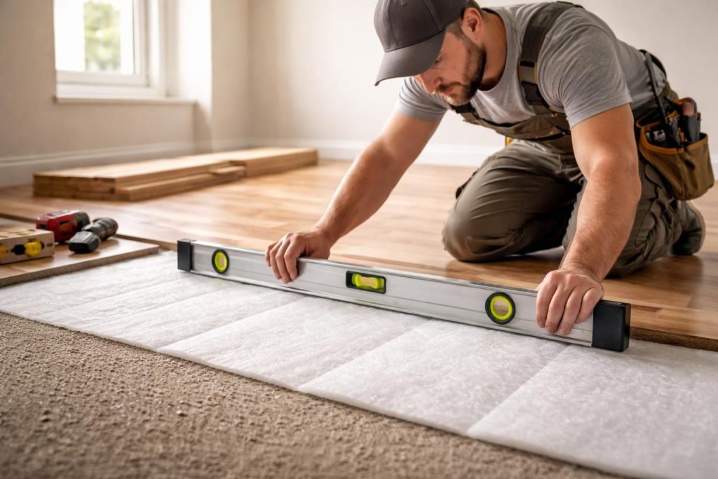 Sous-couche parquet : comment corriger un niveau avec précision et réussir à coup sûr