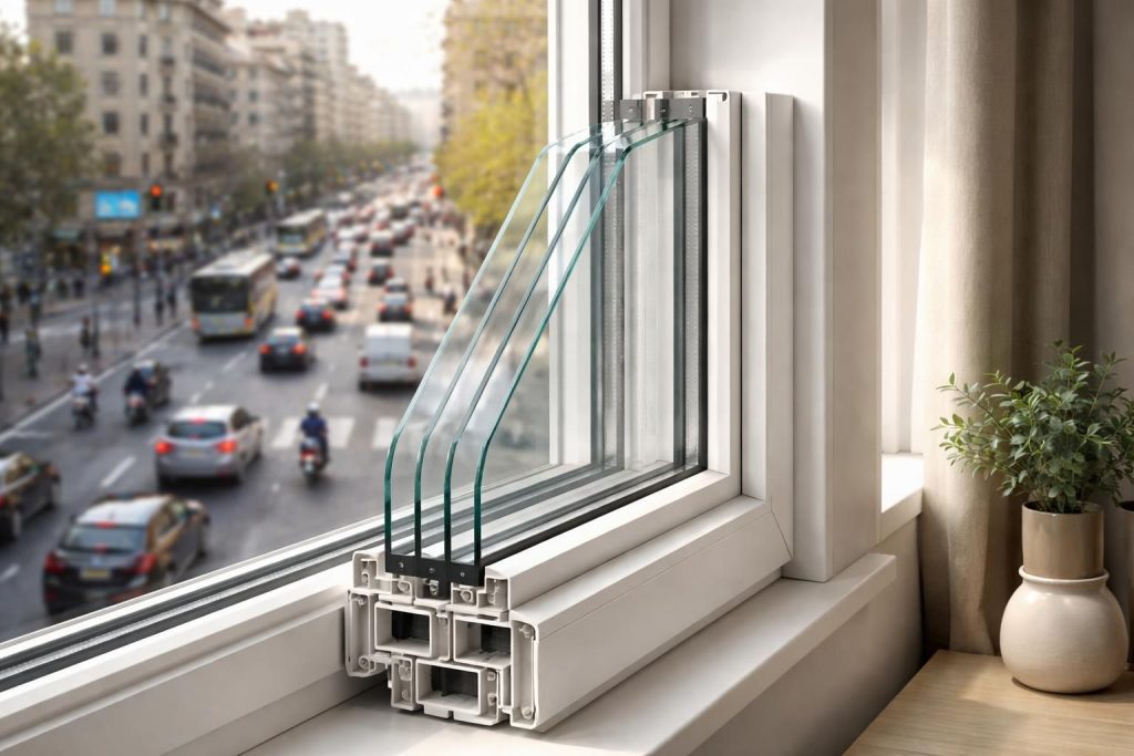 Choisir le vitrage idéal pour une fenêtre pvc face au bruit urbain près d’un axe fréquenté