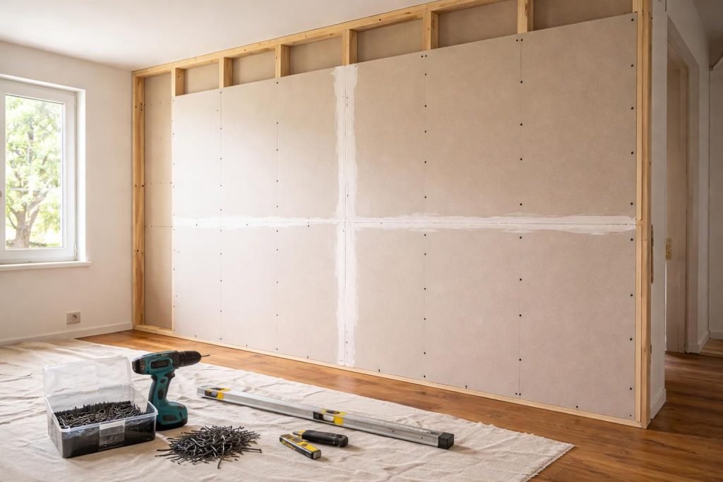 Coffrage en placo sans rails : guide pratique pour une installation réussie sans armature métallique