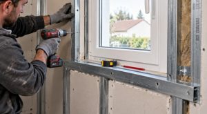Pose des rails placo autour d’une fenêtre en applique : comment traiter les retours ?