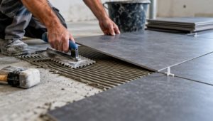 Pose carrelage sur la dalle