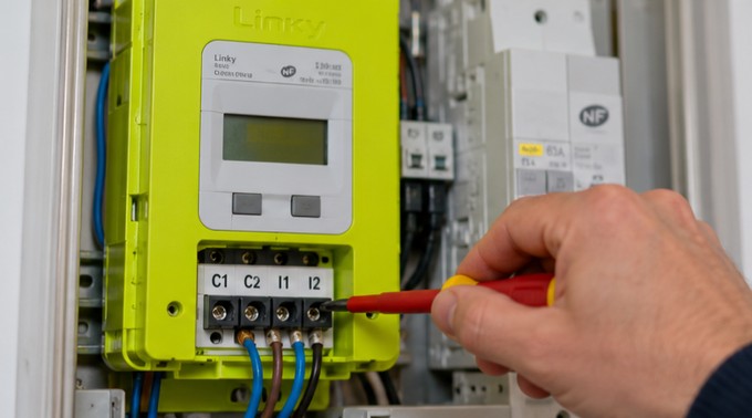 bornes du compteur Linky